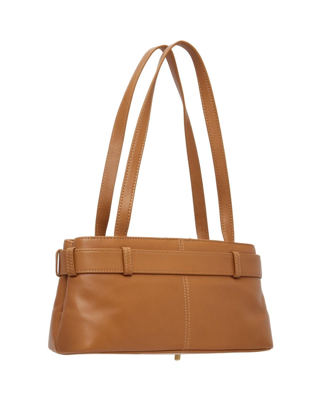 OSOI Brown Tan Shoulder Brocle Mini Bag
