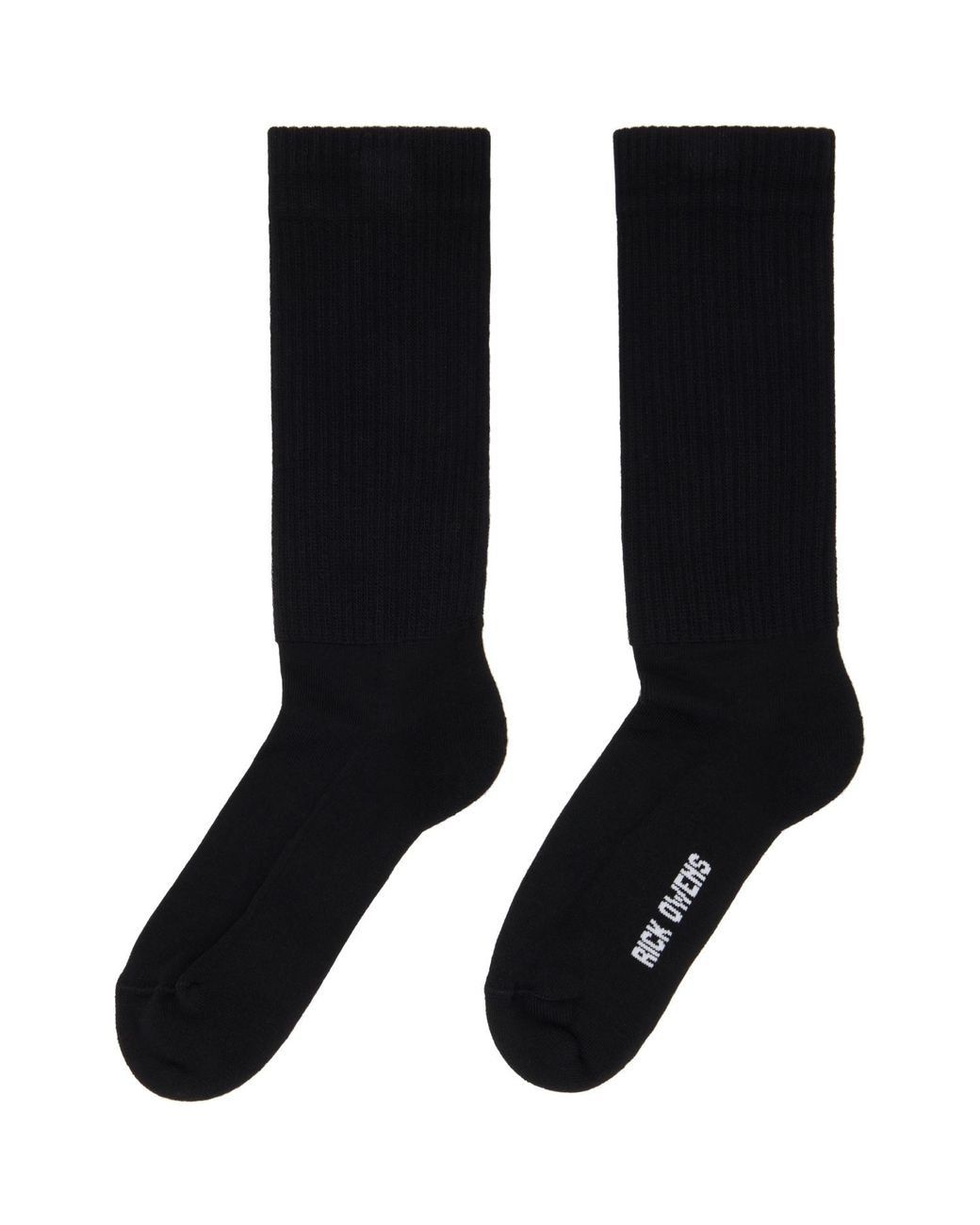 Rick Owens Black Tower Mid Calf Socks for men