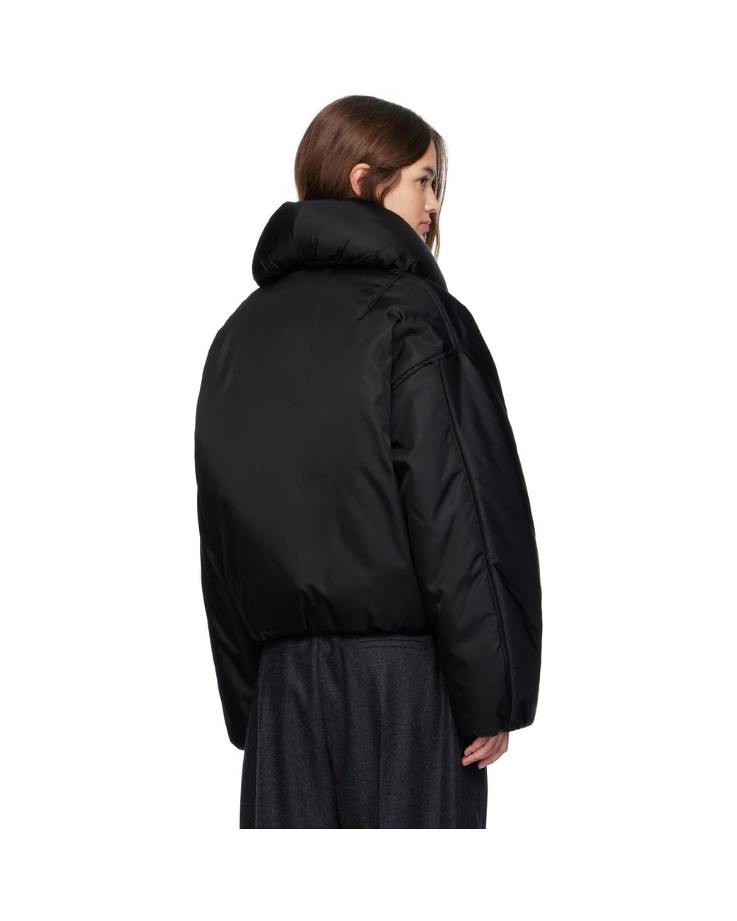 Alaïa Black Alaïa Taffeta Padded Bomber Jacket