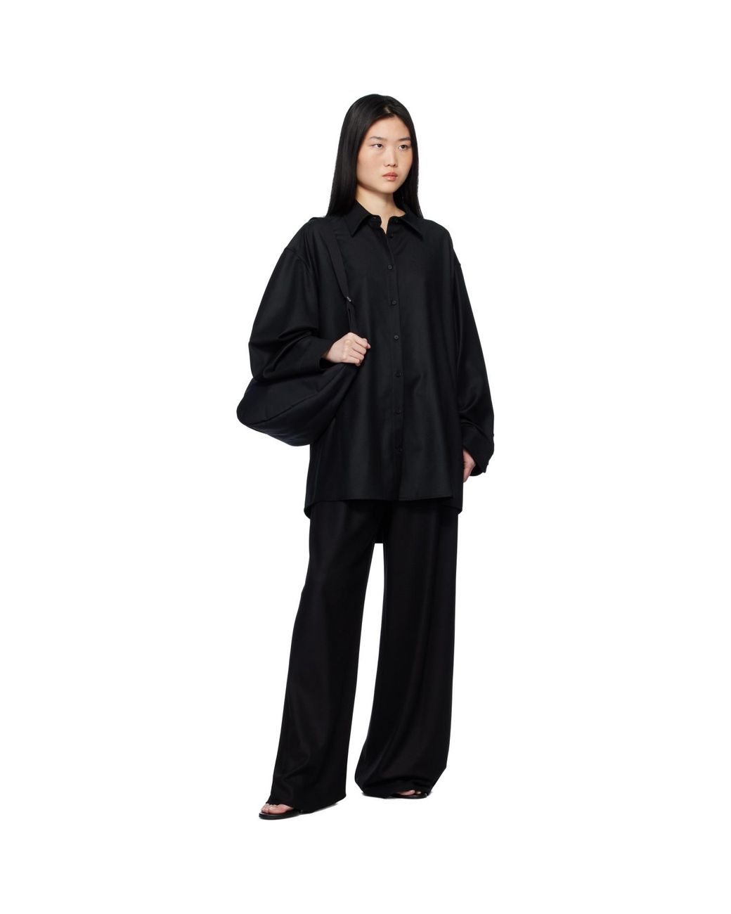 The Row Black Slouchy Banana Bag for men