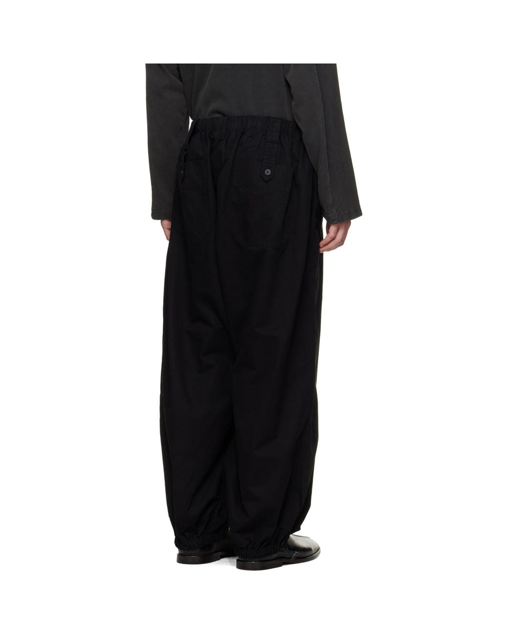 Entire studios Black Profile Cotton Trousers for men