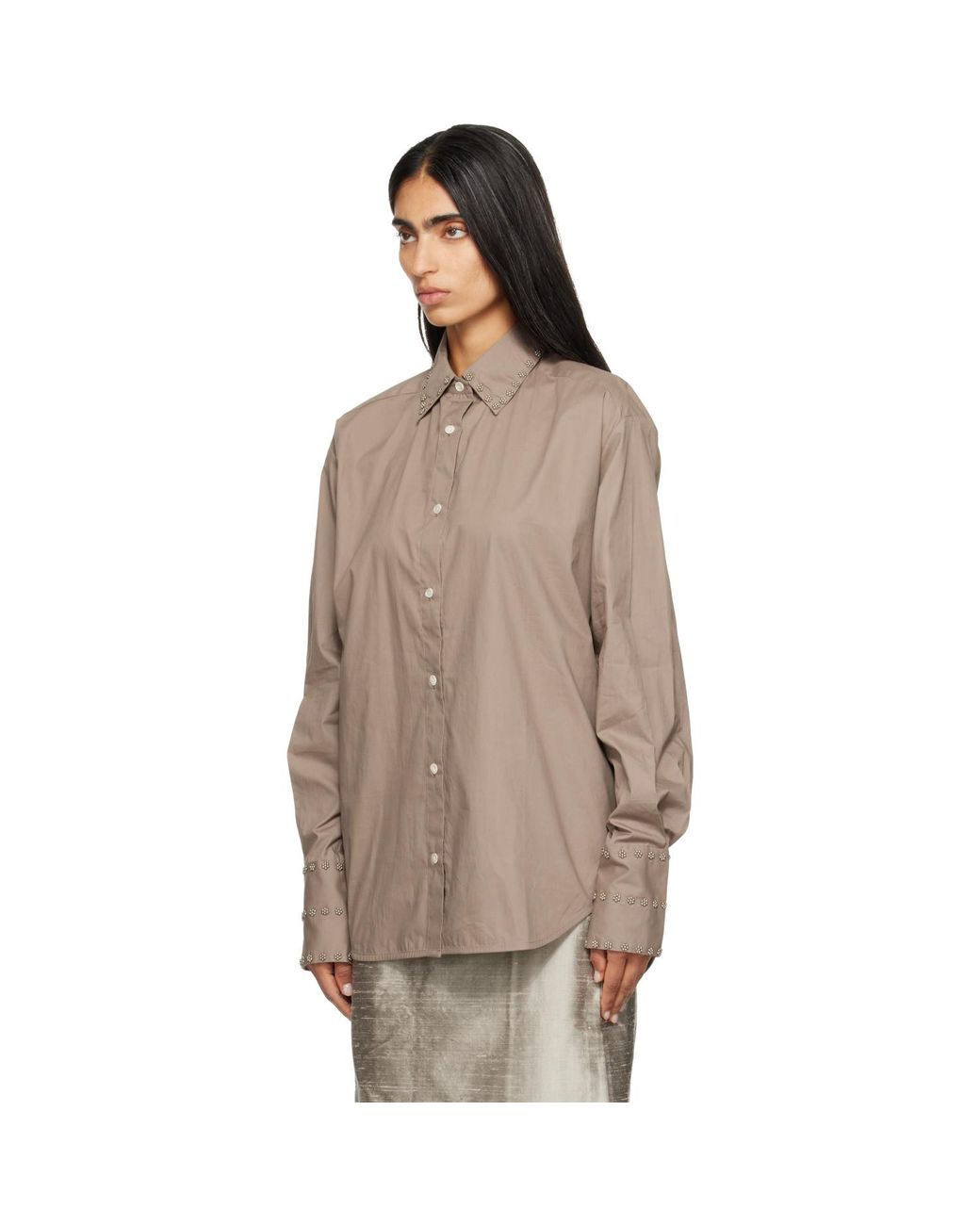 RESCHA Brown Ssense Exclusive Tan Hom Embroidered Shirt