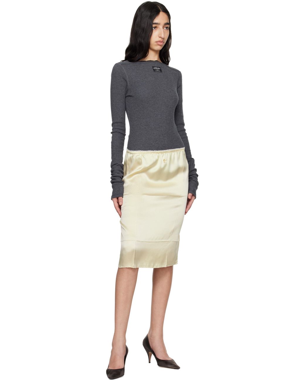 Commission Reversed Henley Bodysuit in Black | Lyst