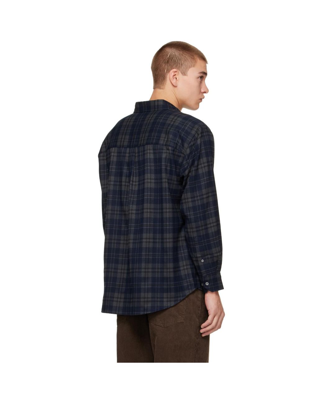 DUNST Blue Check Flannel Shirt for men
