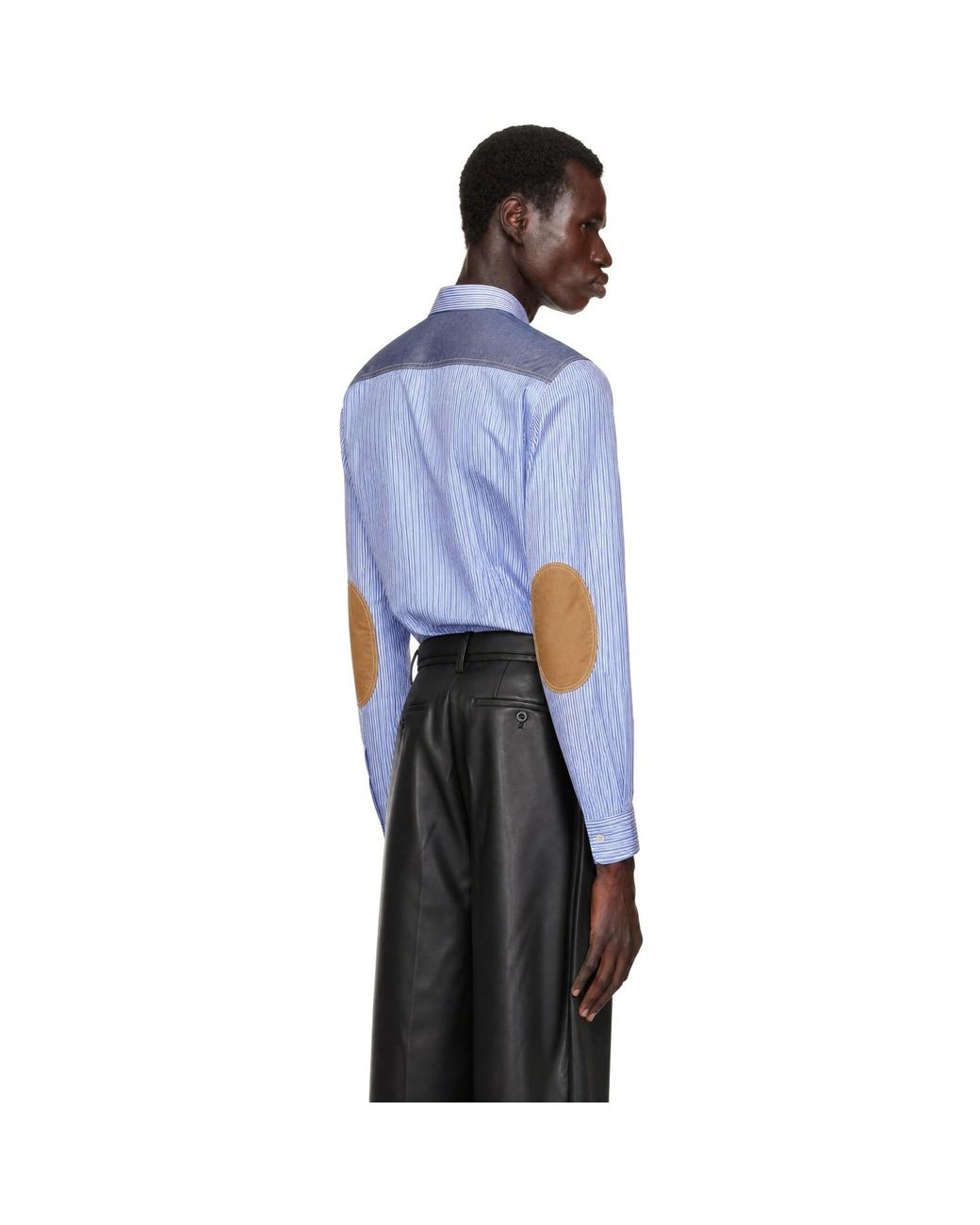 Junya Watanabe Blue Cotton Striped Shirt for men