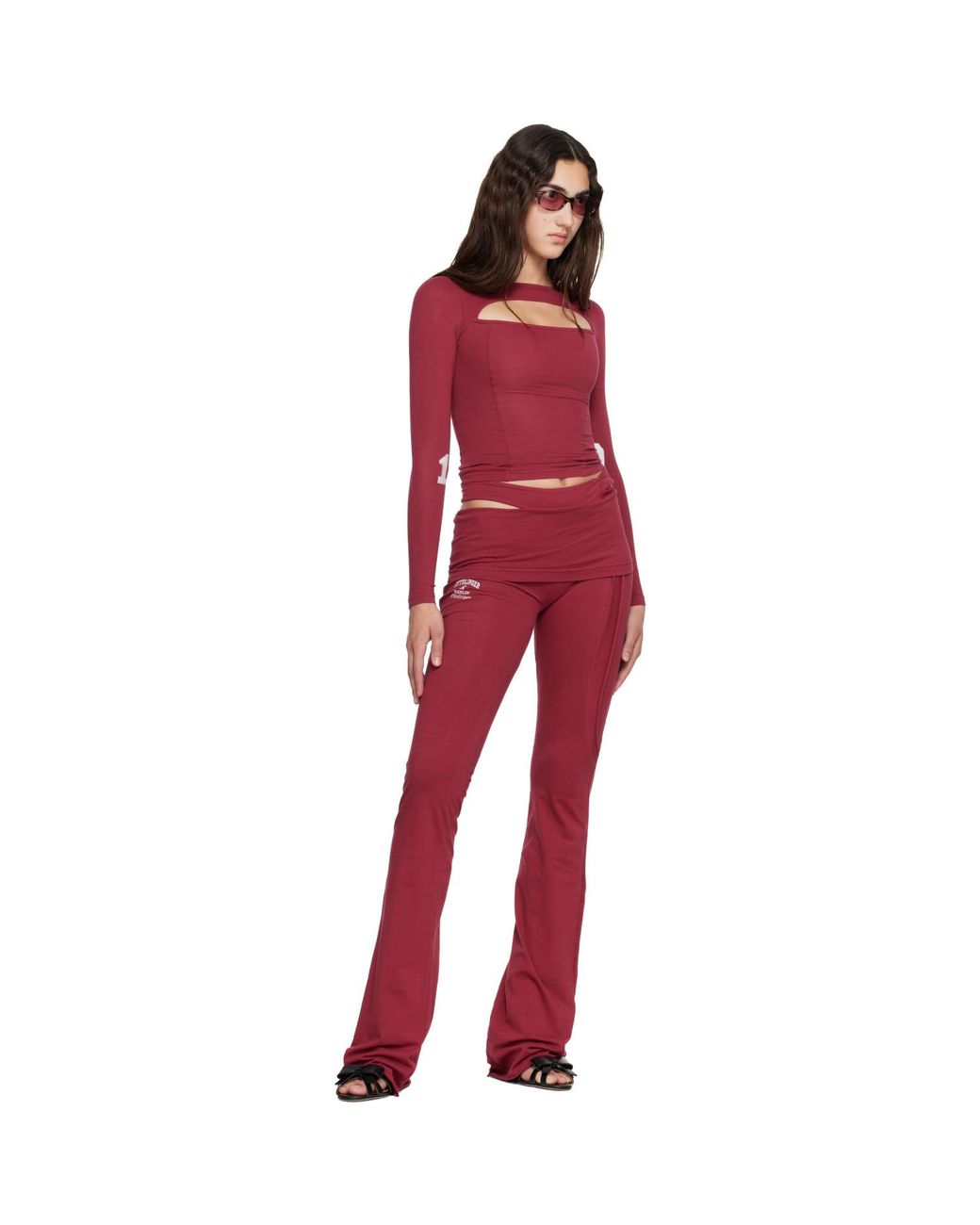 OTTOLINGER Red Drop-Fold Otto Leggings