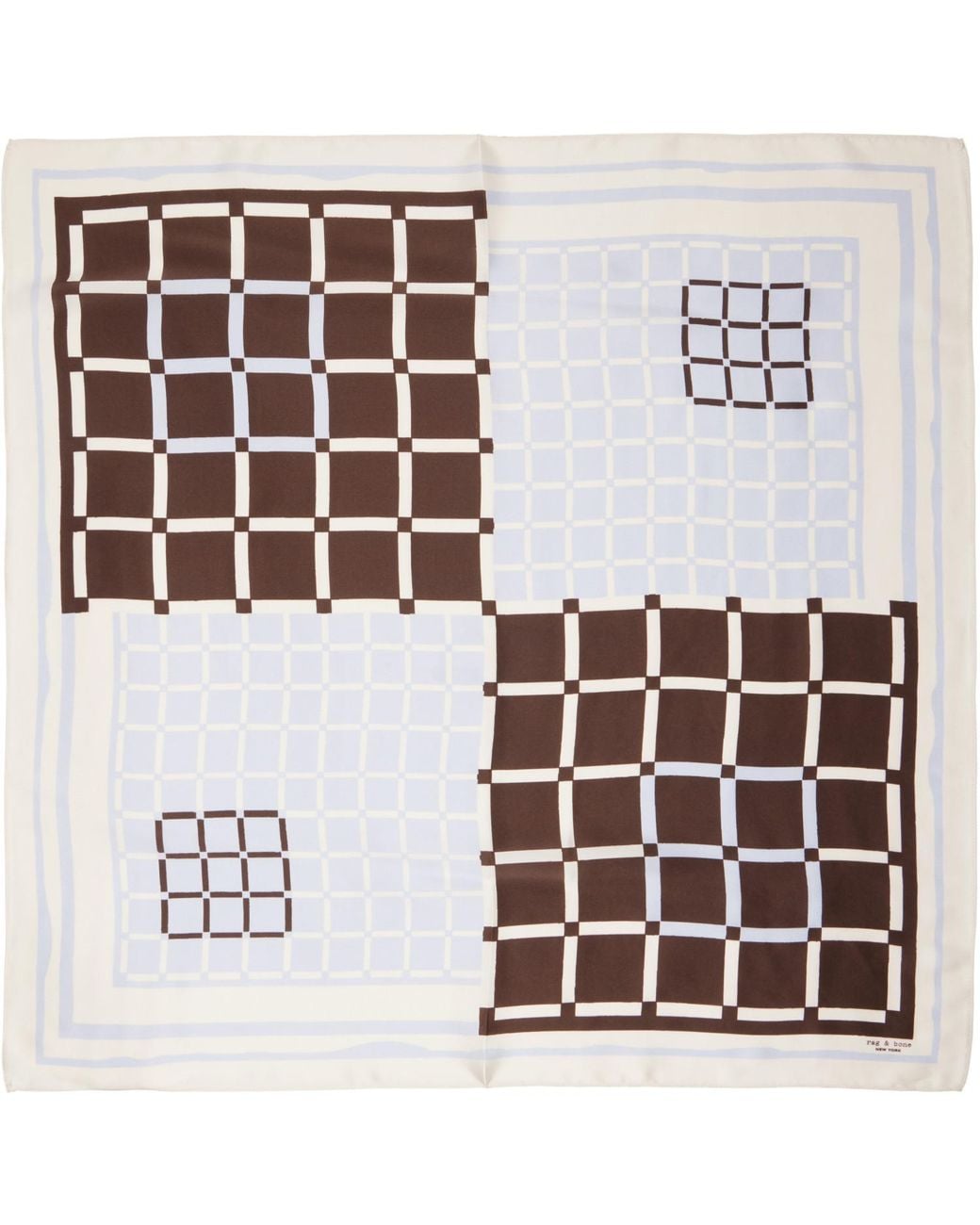 Rag & Bone White Off- & Pop Geo Silk Scarf