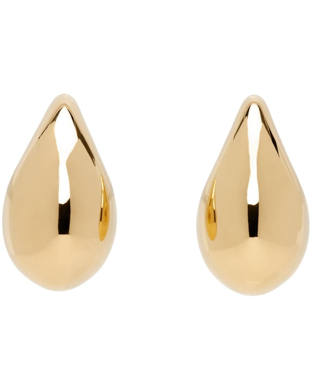 Bottega Veneta Black Gold Large Drop Earrings