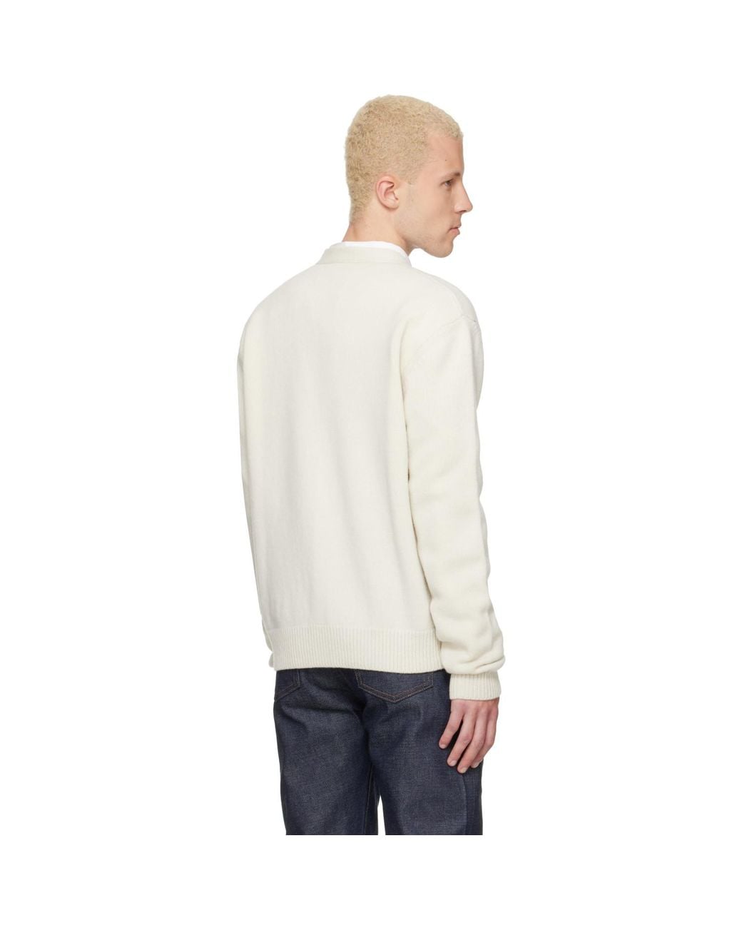 A.P.C. White Off- Kevin Cardigan for men