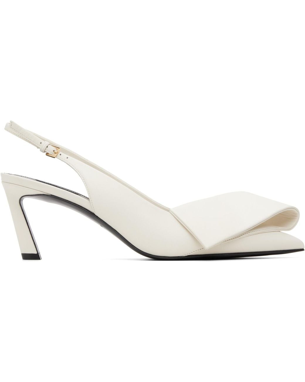 Givenchy White Twisted Ribbon Slingback Heels