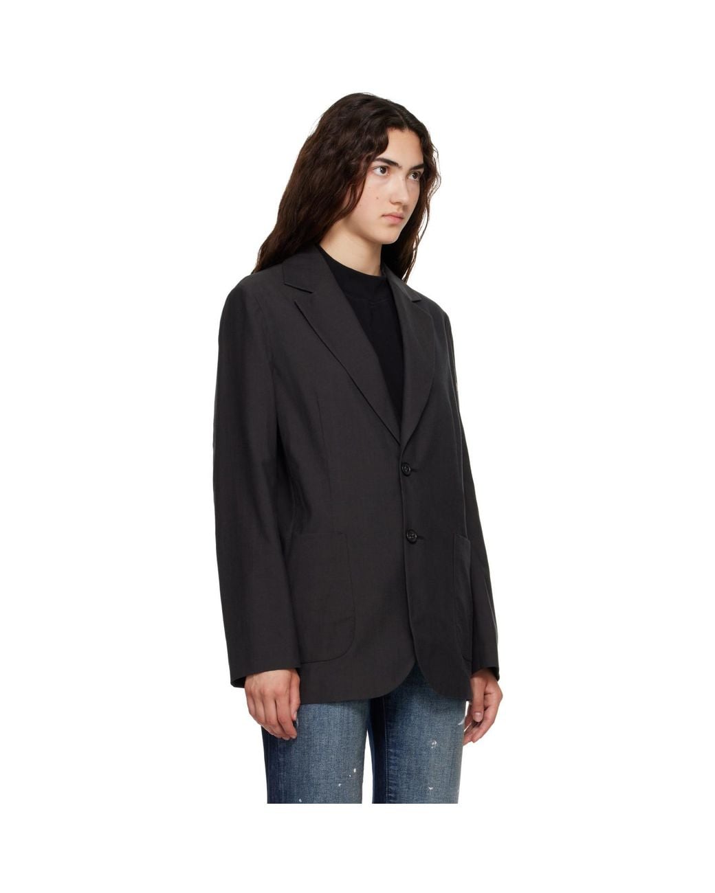 MM6 by Maison Margiela Black Wool-Blend Blazer