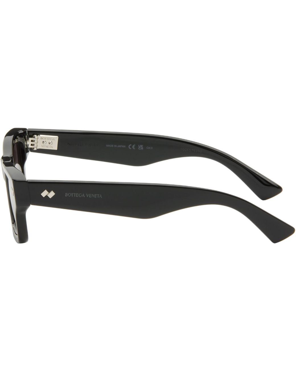 Bottega Veneta Black Dizzy Square Sunglasses for men