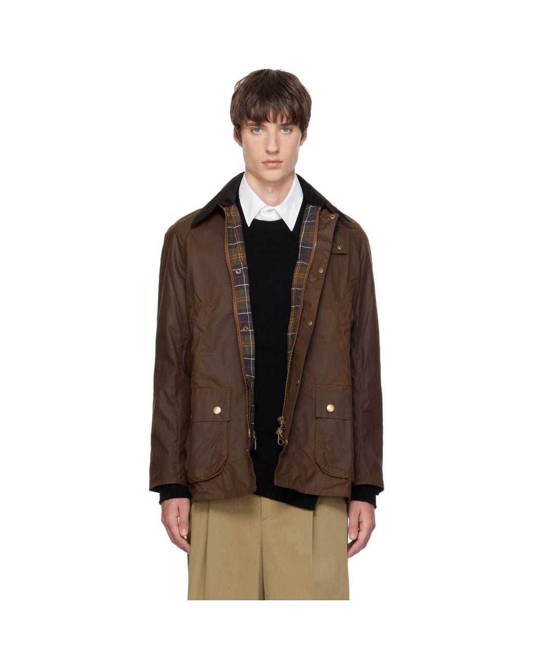 Barbour Brown Ashby Waxed Jacket for men
