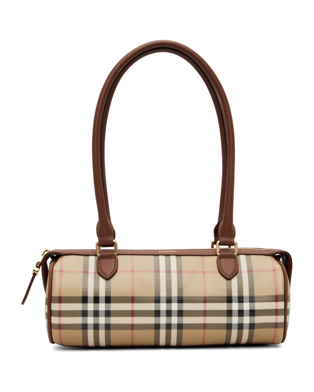 Burberry Brown Mini Check Barrel Bag