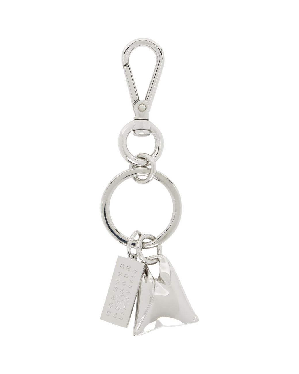 MM6 by Maison Margiela Metallic 'Triangle Tote' Keychain for men