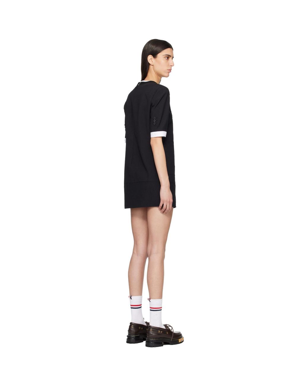 Thom Browne Black Trompe L'Oeil Patch Pocket Minidress