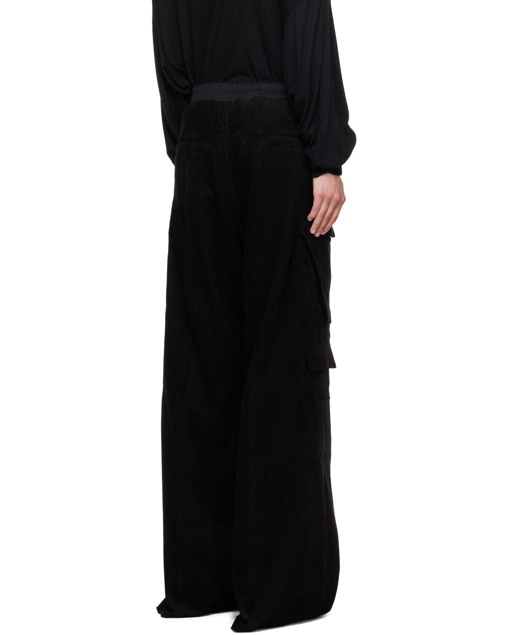 Rick Owens Black Concordians Cargobelas Cargo Pants for men
