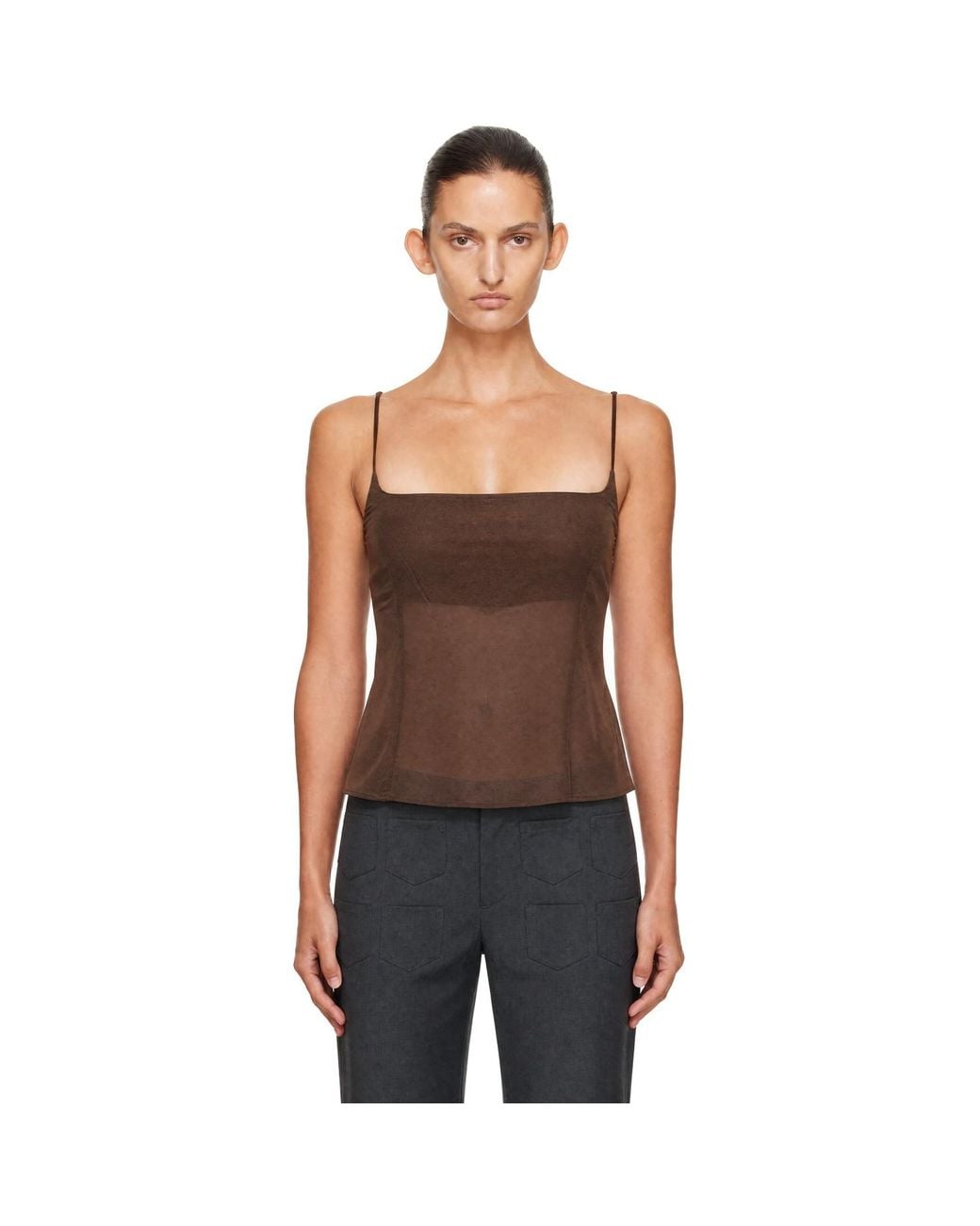 St. Agni Black Stretch Silk Camisole
