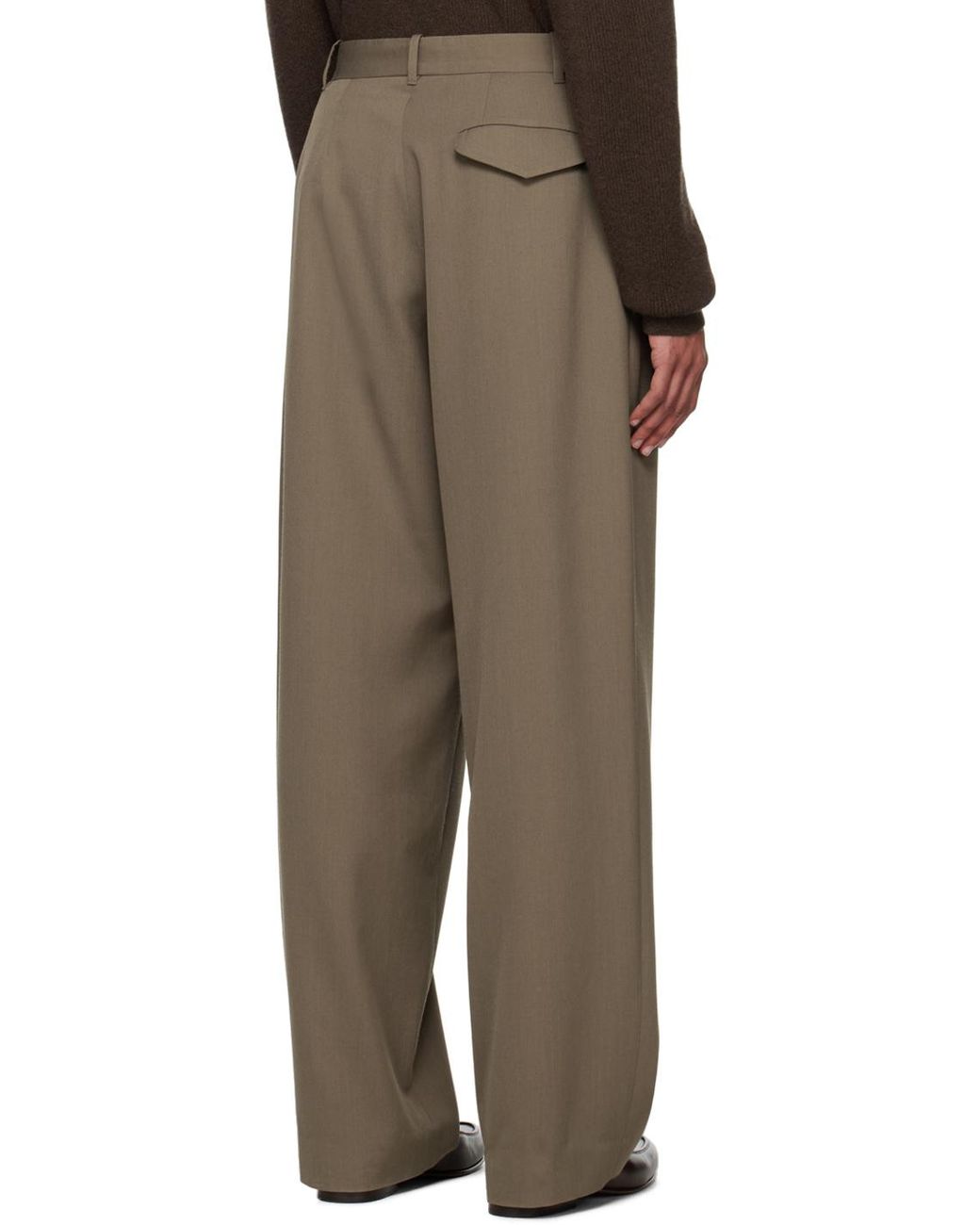 THE ROW Rufus Wide-Leg Pleated Woven Trousers for Men