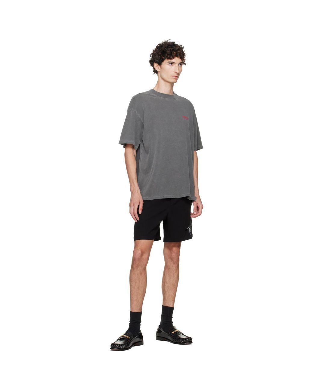 Represent Black 'Love And Kisses' Shorts for men