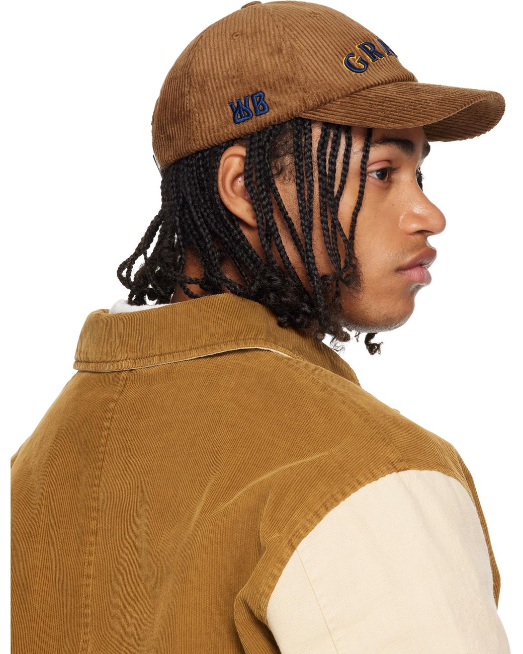 Wales Bonner Tan Grace Corduroy Cap in Brown for Men | Lyst UK