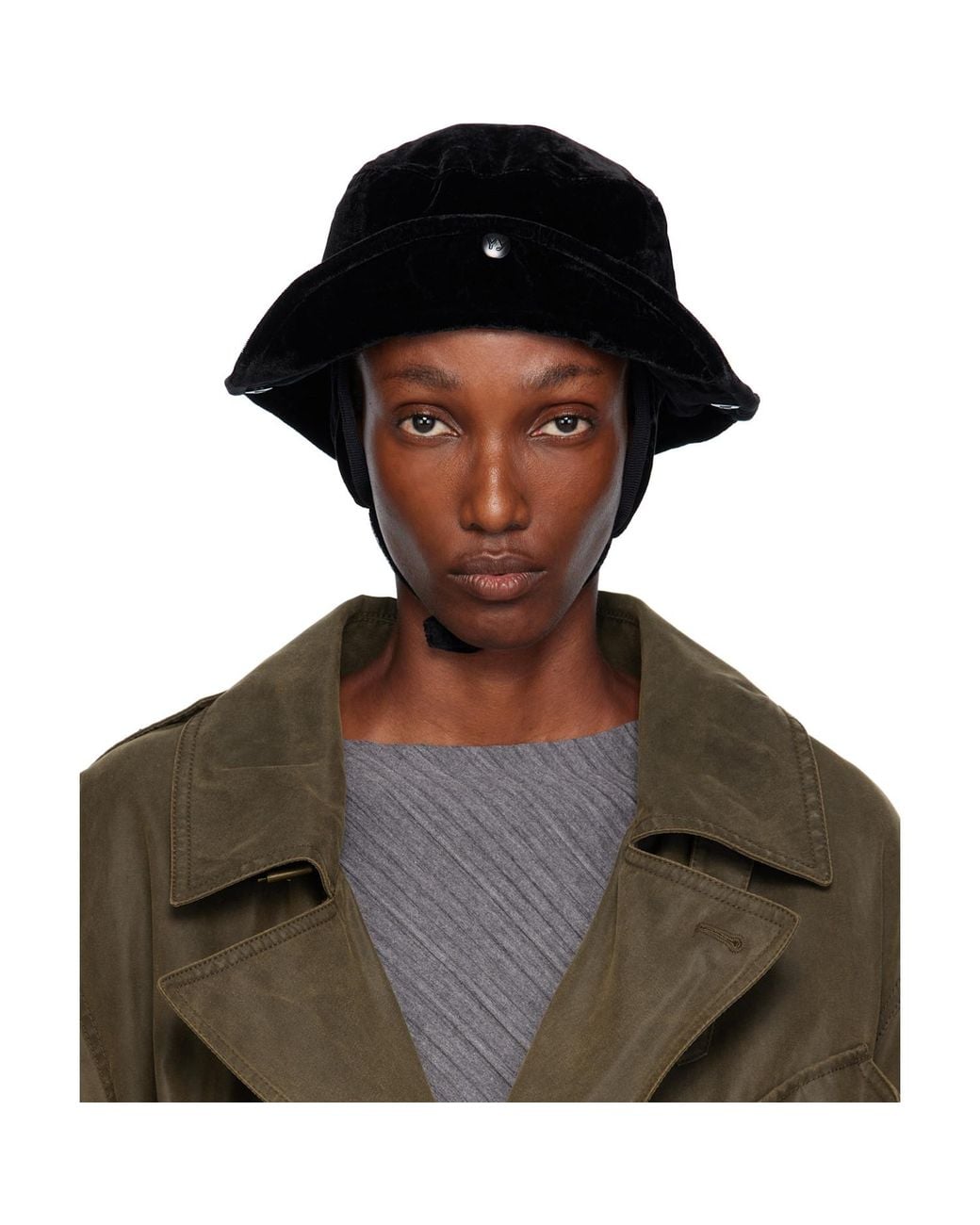 OPEN YY Detachable Ear Flap Bucket Hat in Black | Lyst