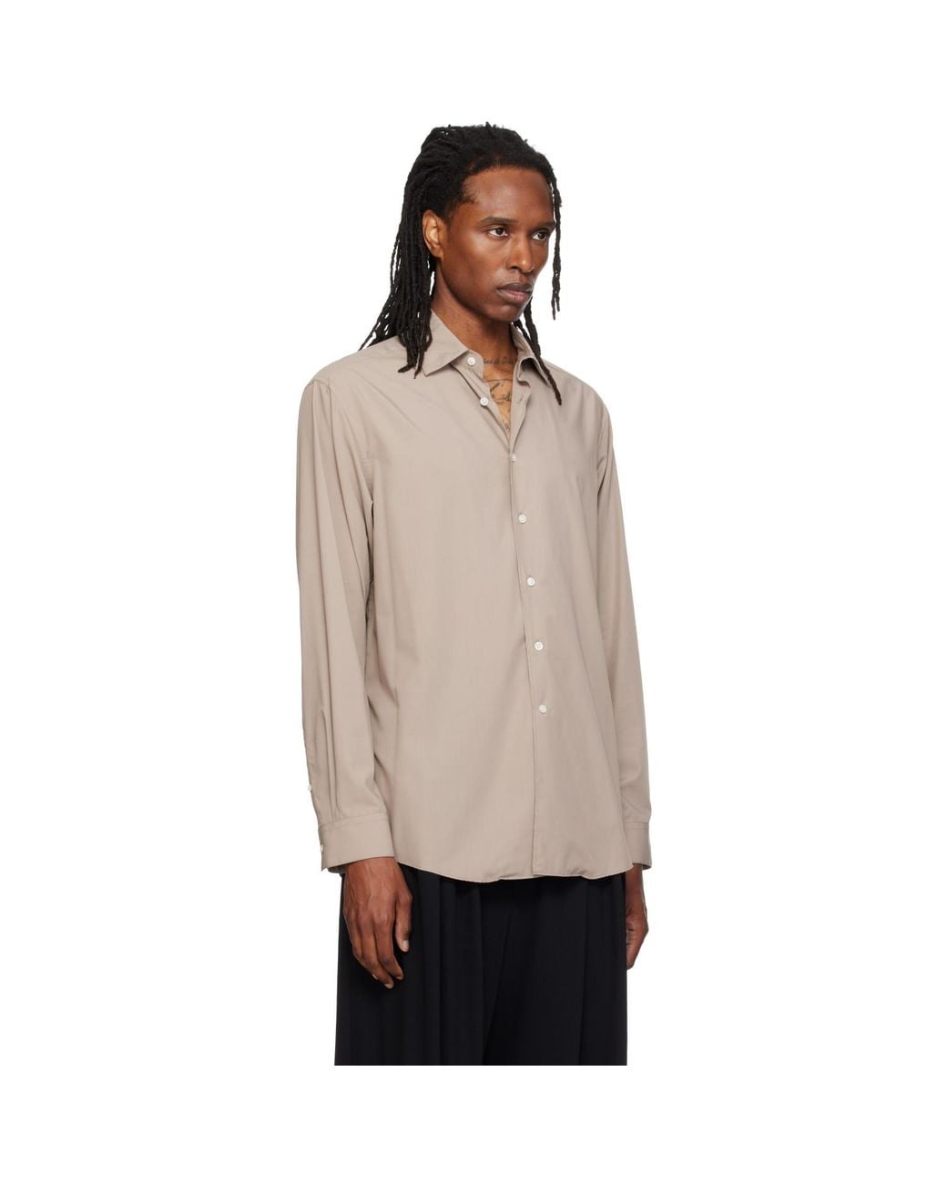 SOSHIOTSUKI Natural Rayon Oversized Shirt for men