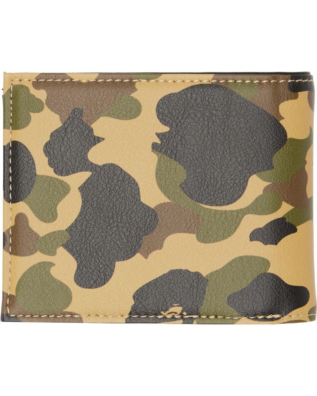 A Bathing Ape Metallic Khaki 1St Camo Mini Wallet for men