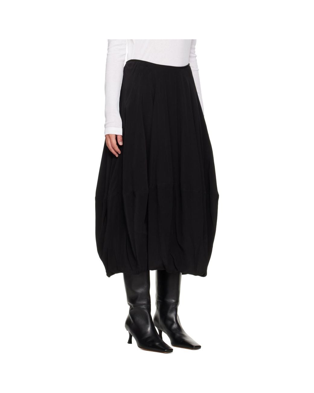 Lemaire Black Balloon Midi Skirt