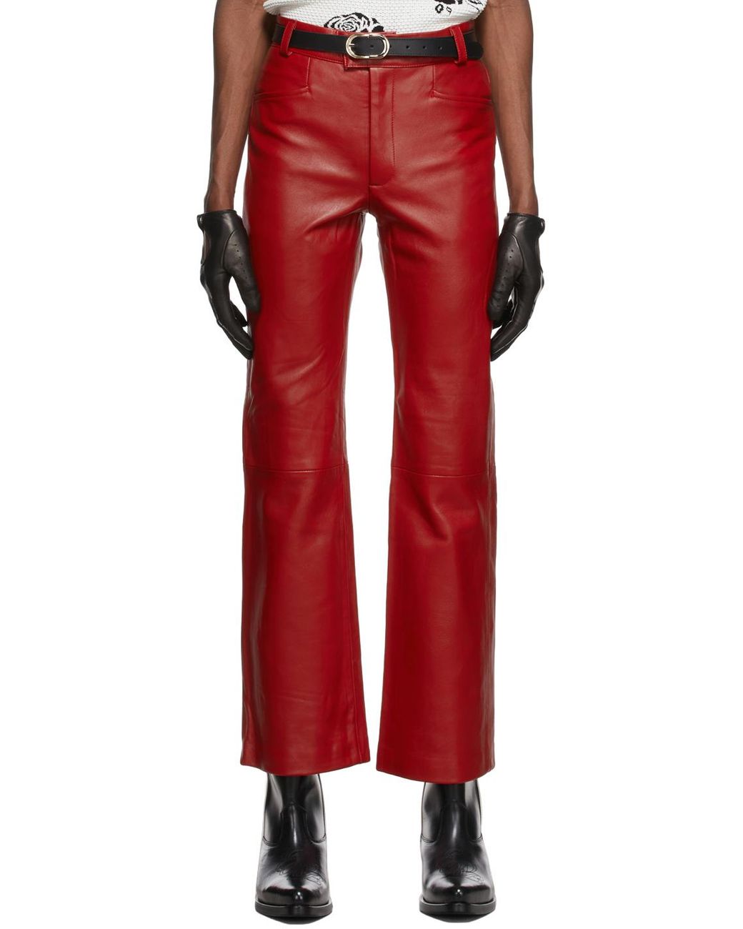Ernest W. Baker Leather Pants in Red for Men Lyst