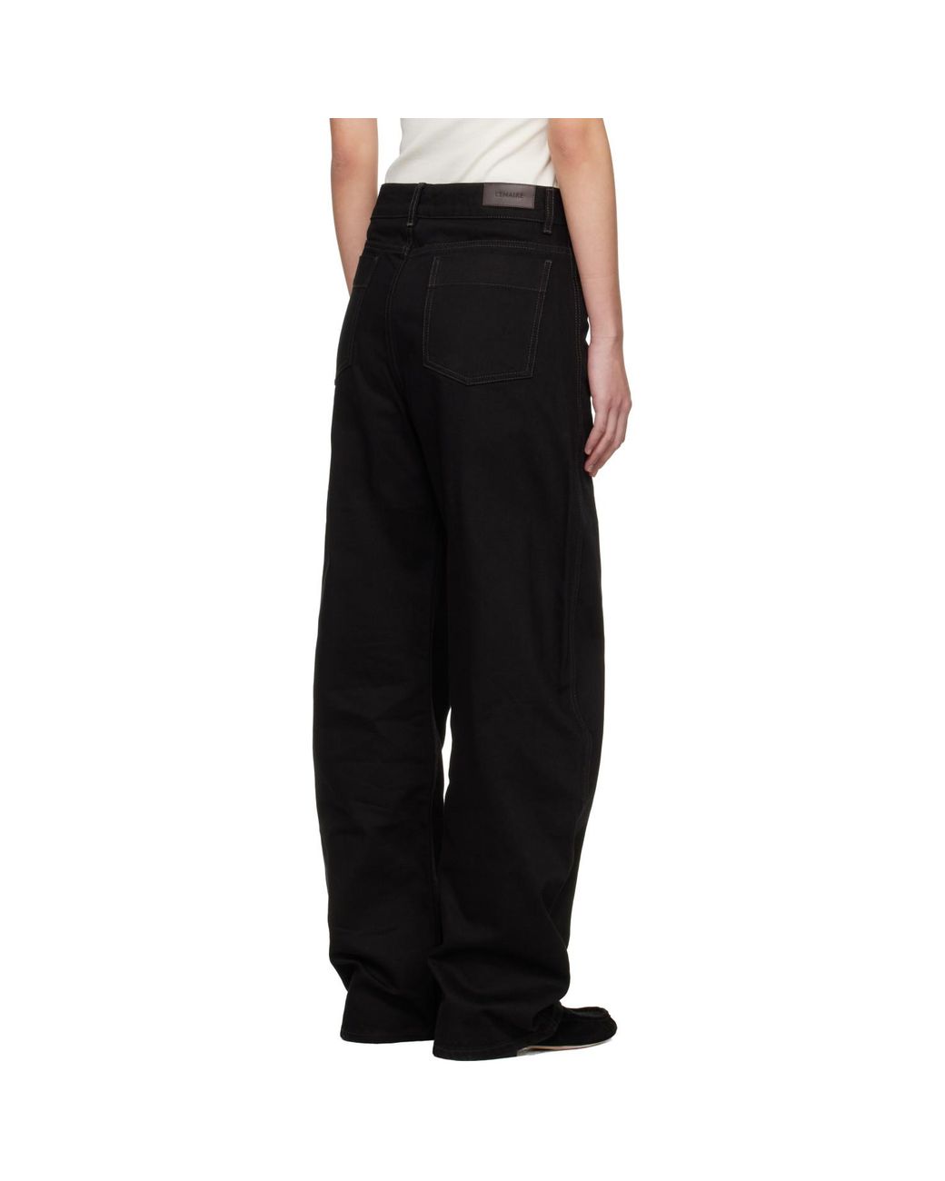 Lemaire Black High Waisted Curved Jeans