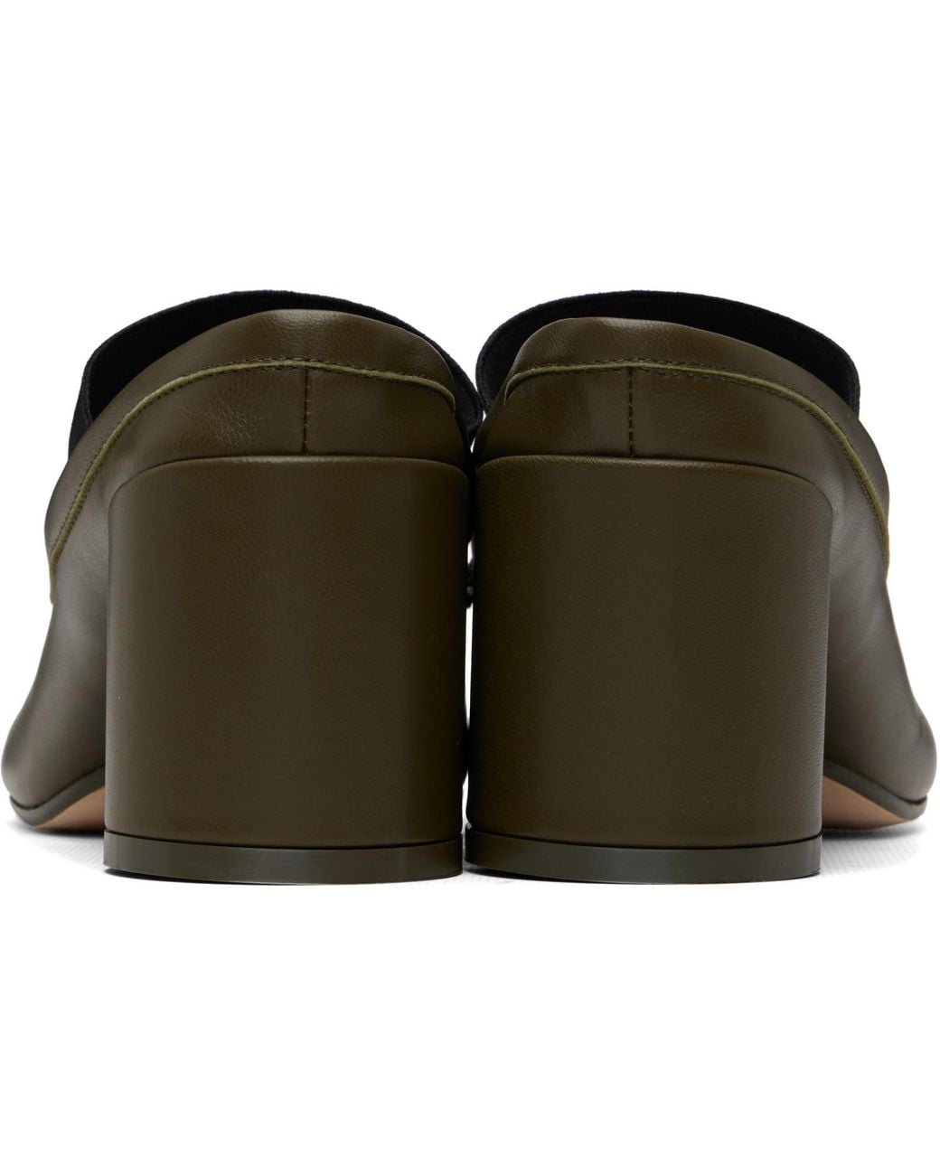 MM6 by Maison Margiela Brown Khaki Anatomic Numeric Sandal Heels