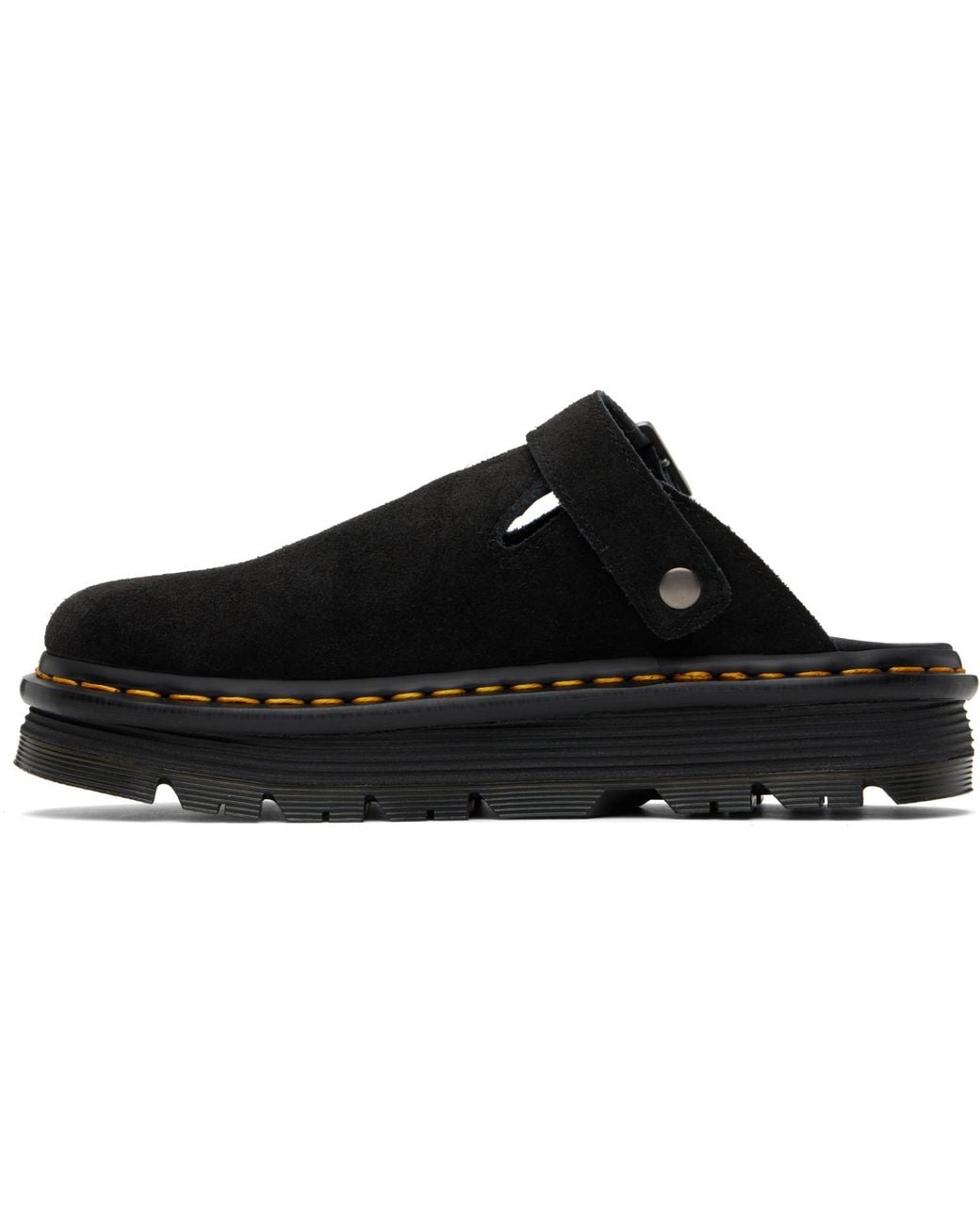 Dr. Martens Black Zebzag Suede Casual Slingback Platform Slip-On Loafers for men