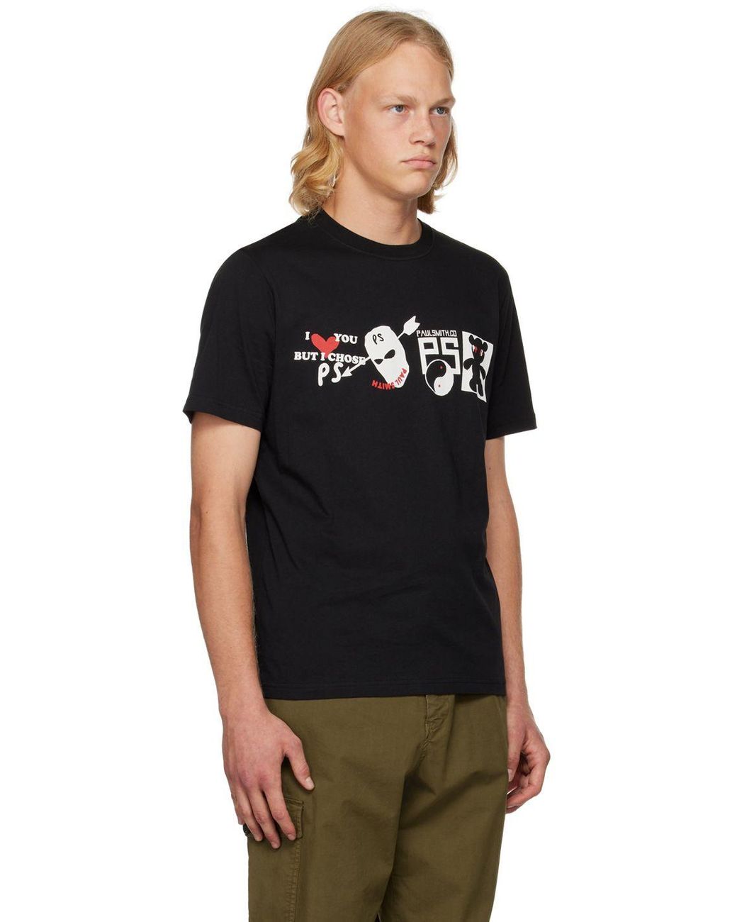 PS by Paul Smith Graphic Line Up T-shirt in Black for Men | Lyst