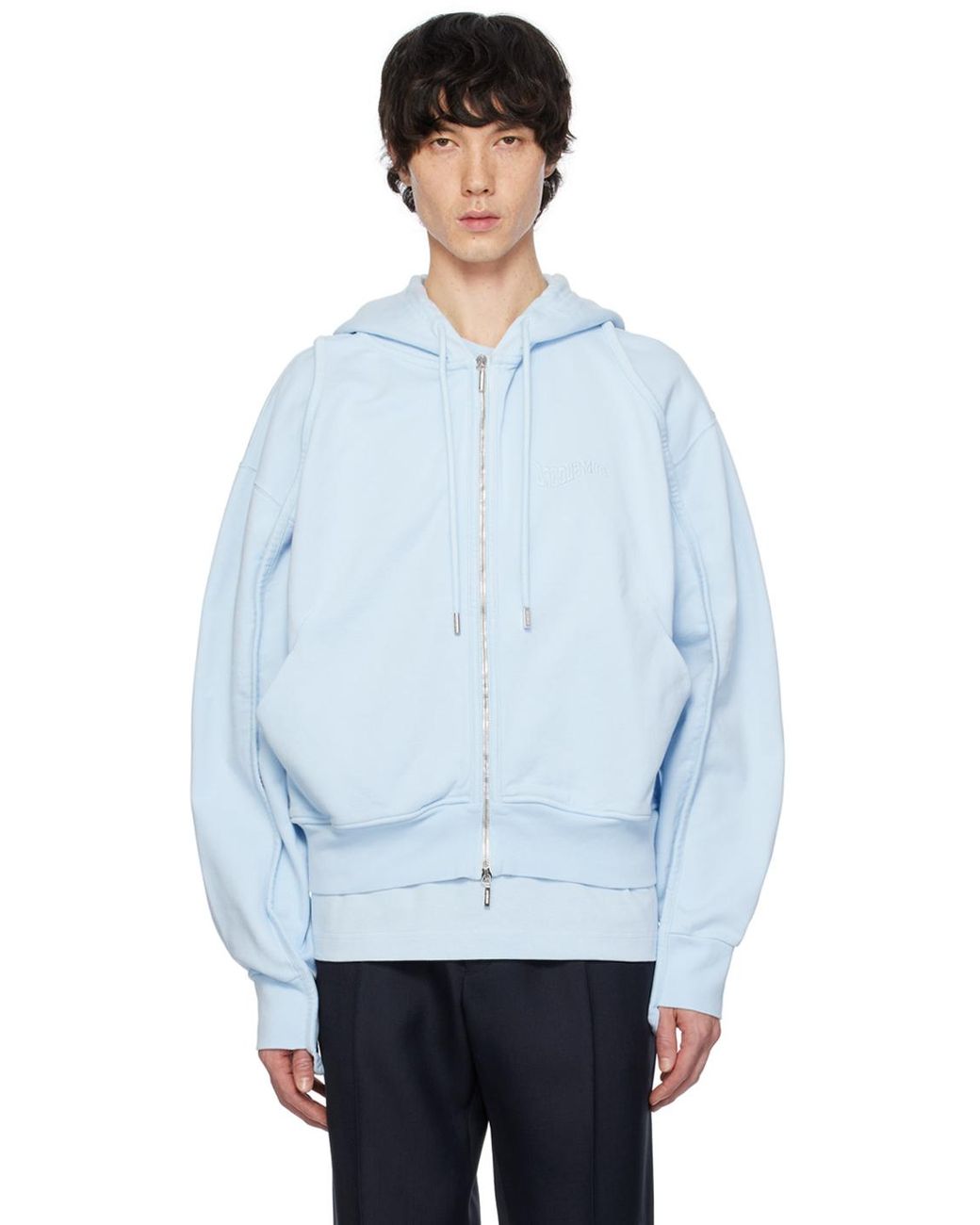 メンズ Jacquemus ブルー Le Sweater Camargue Zippé フーディ ブルー 