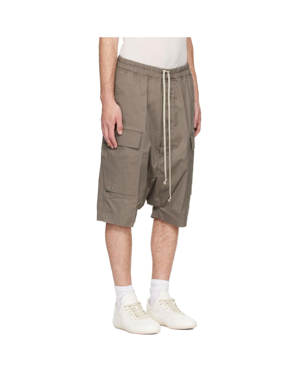Rick Owens Gray Tower Pods Cargo Shorts for men