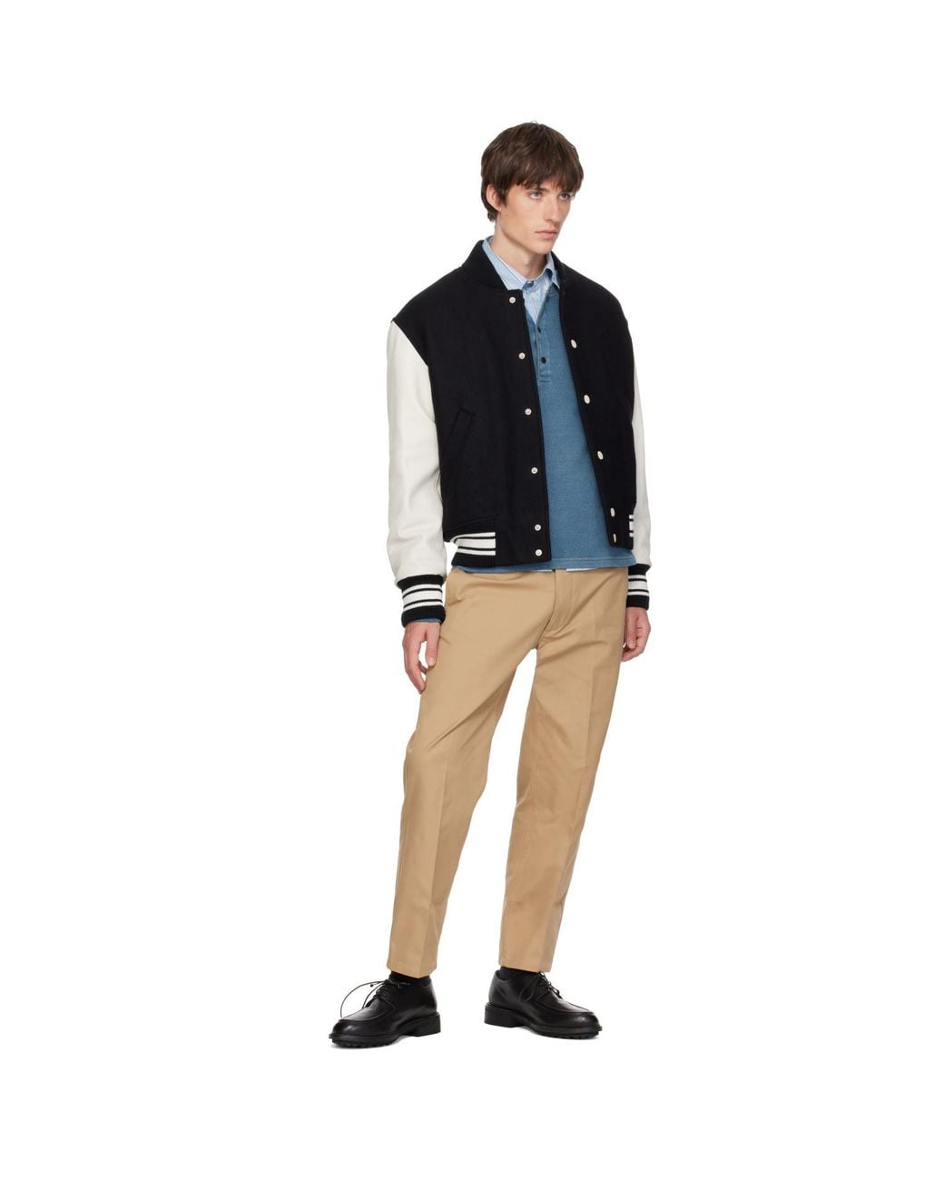 AMI Blue Off- Ami De Coeur Padded Teddy Jacket for men