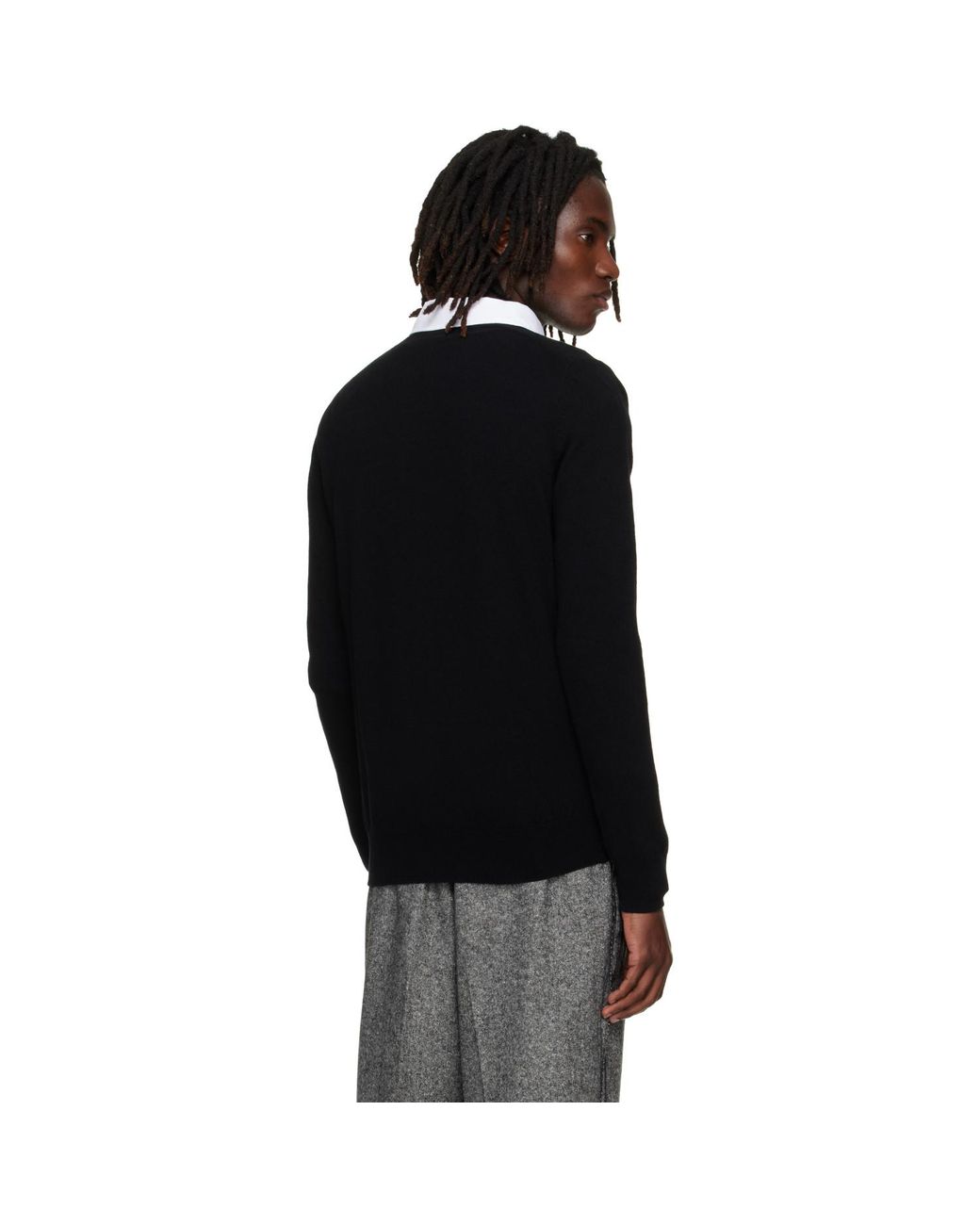 COMME DES GARÇONS PLAY Black Heart Emblem Round Neck Cardigan for men