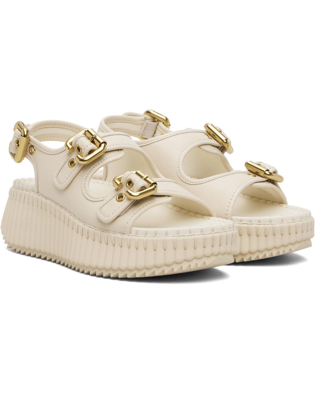 Chloé Black Nama Wedge Sandals