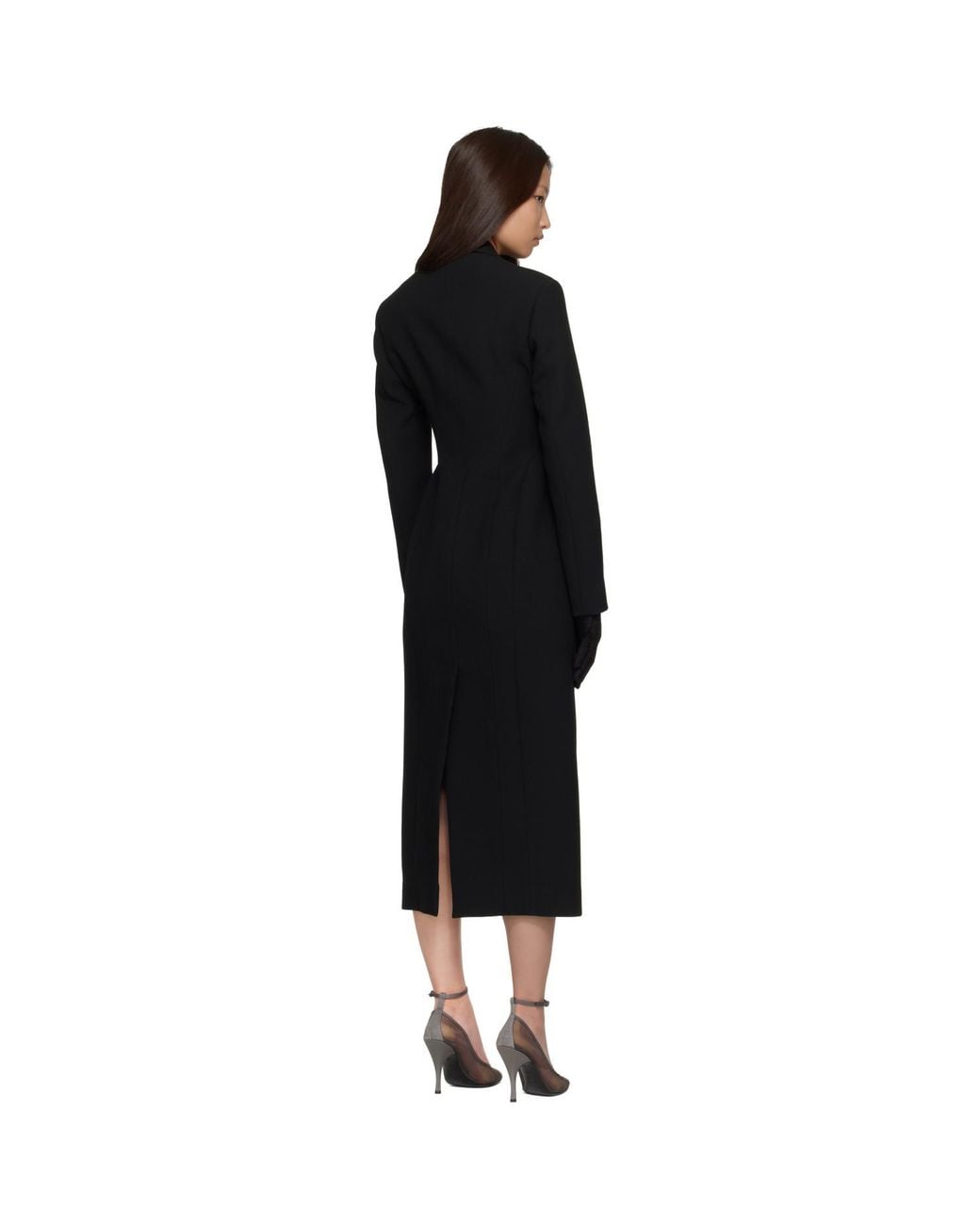 Alaïa Black Crepe Wool Tailored Coat