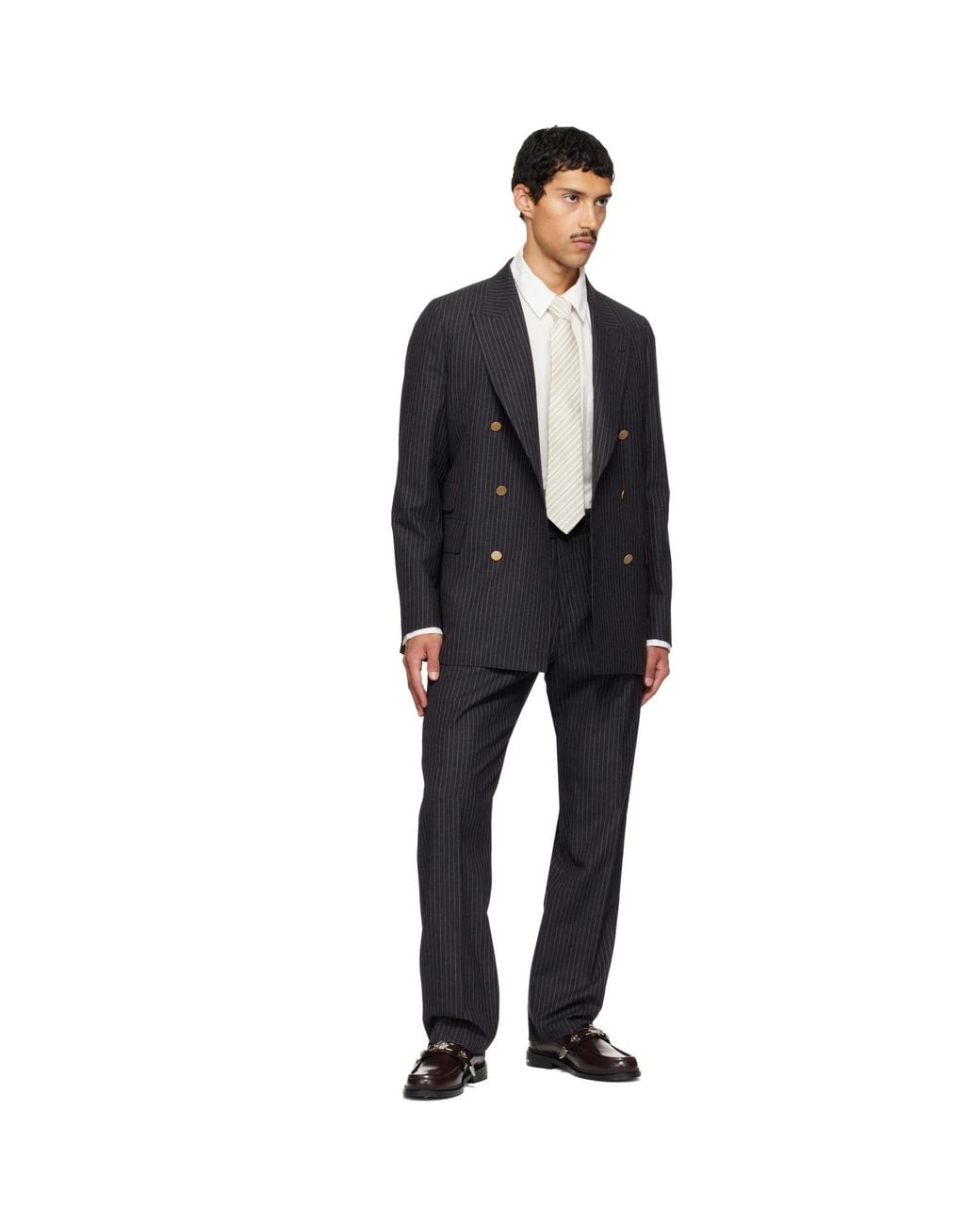 Paul Smith White Off- & 'Shirting Stripe' Tie for men