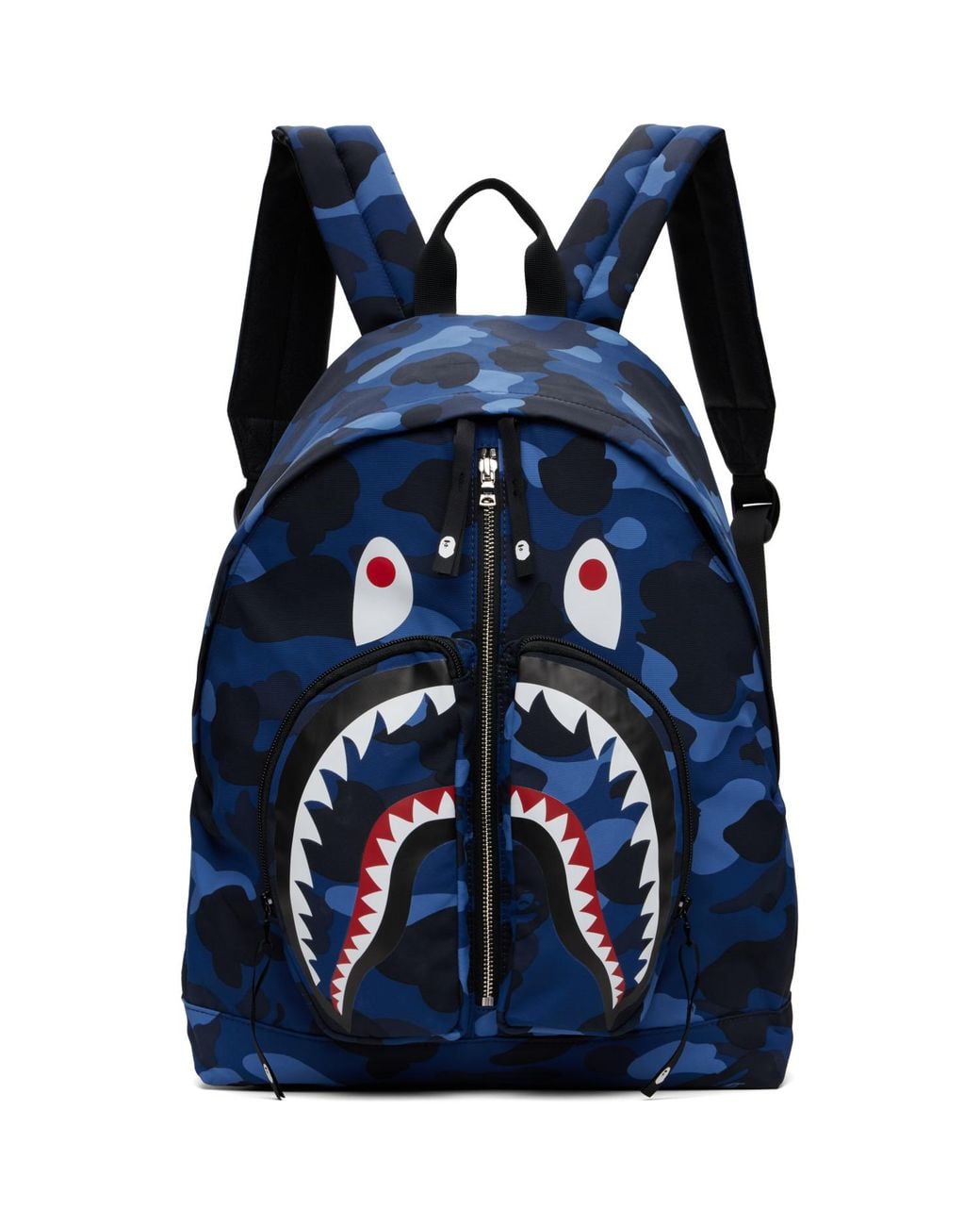 A Bathing Ape Blue Color Camo Shark Day Backpack for men