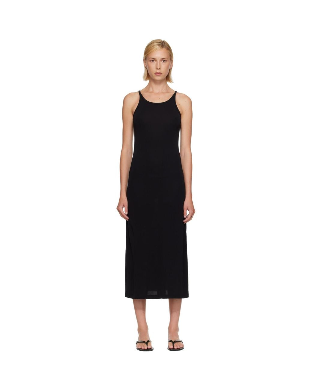 Totême Black Fluid Slip Maxi Dress