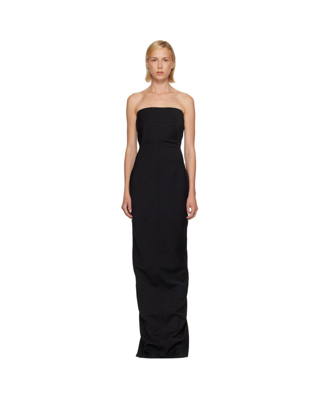 Rick Owens Black Tower Bustier Maxi Dress