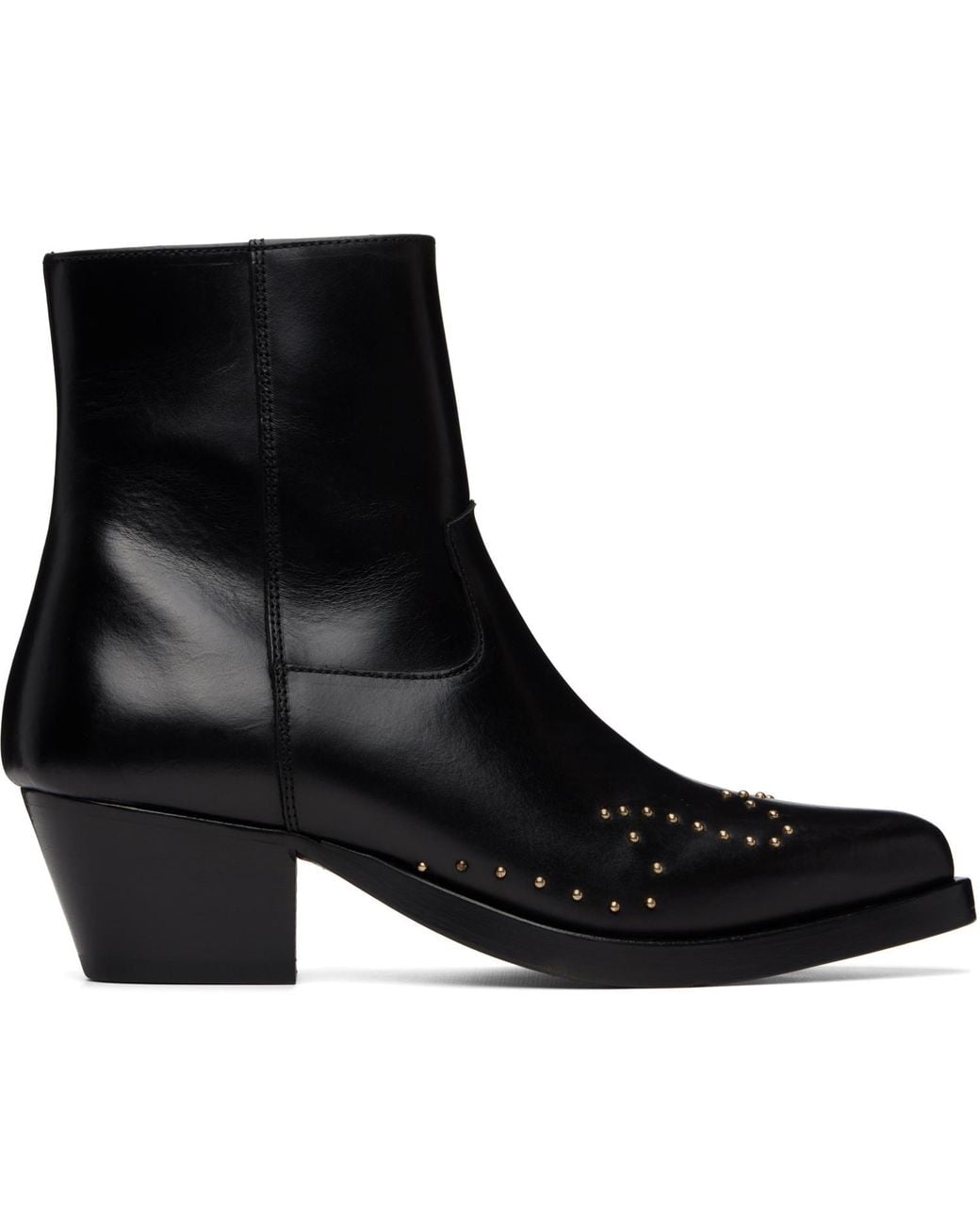 Ernest W. Baker Black Studded Western Boots for men