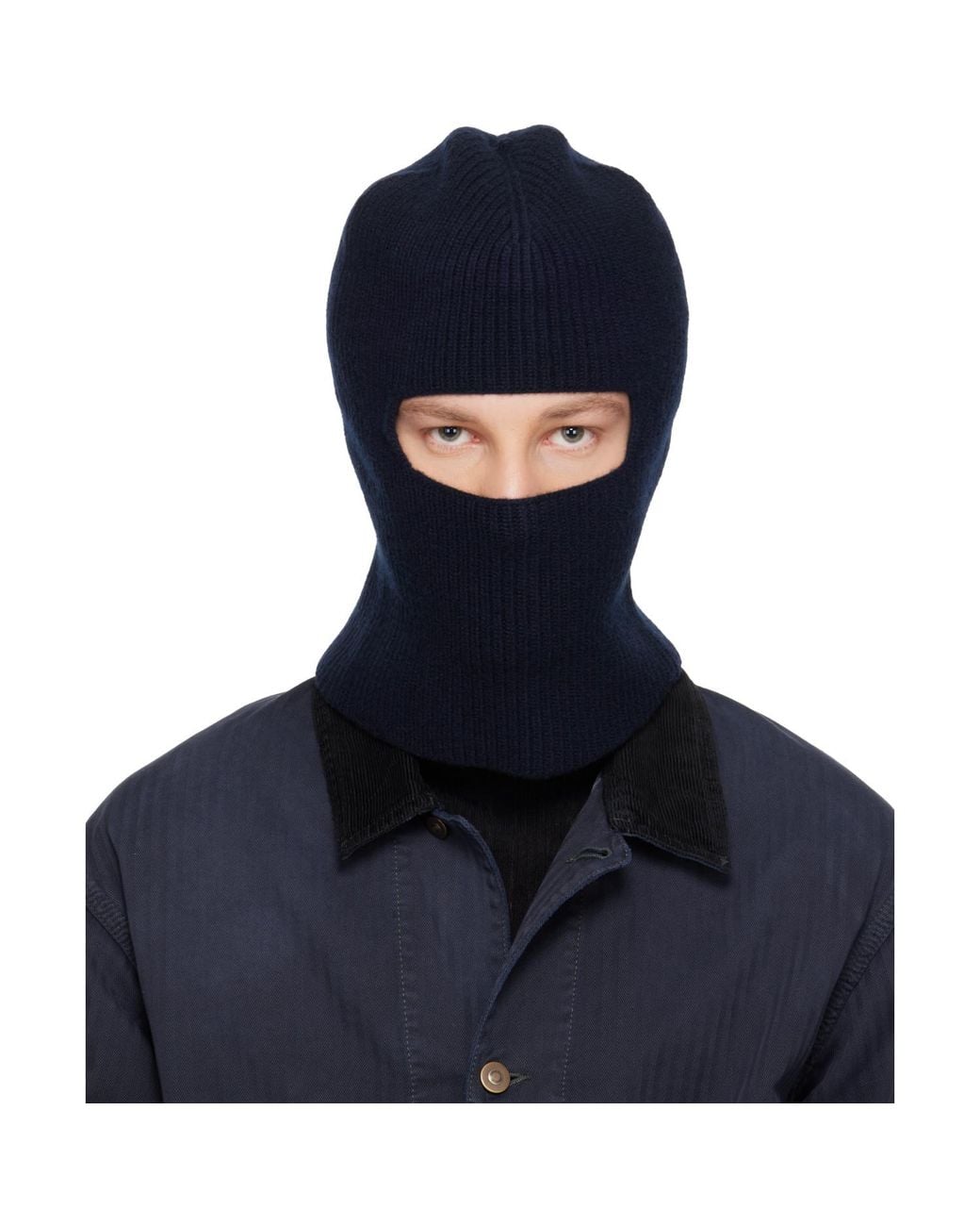 Maison Margiela Blue Virgin Wool Balaclava for men