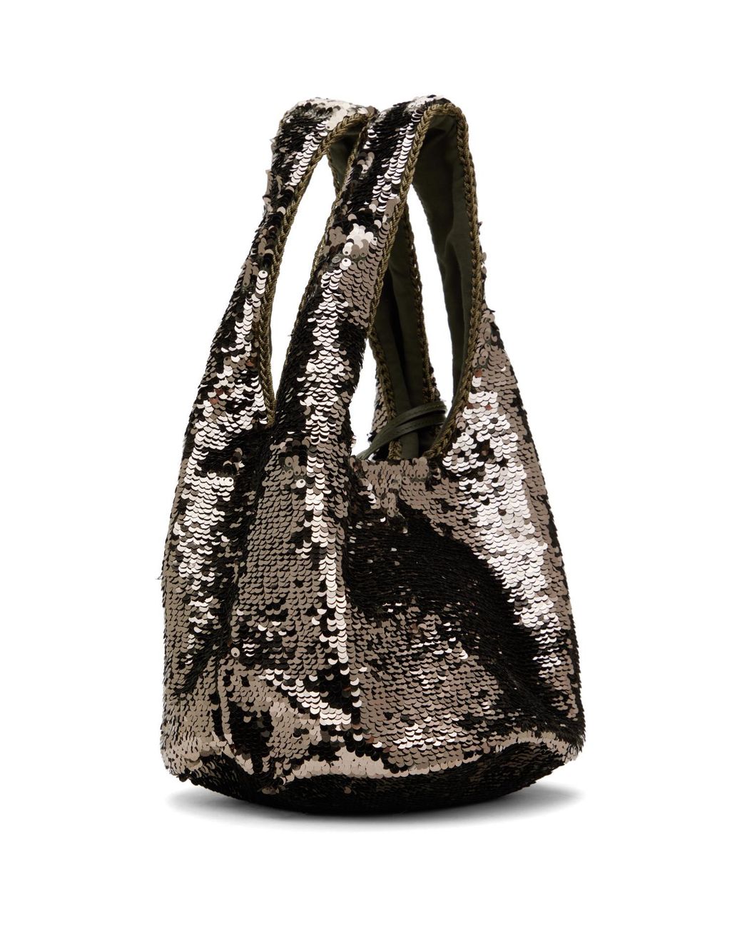 J.W. Anderson Black Gunmetal Mini Sequin Shopper Bag