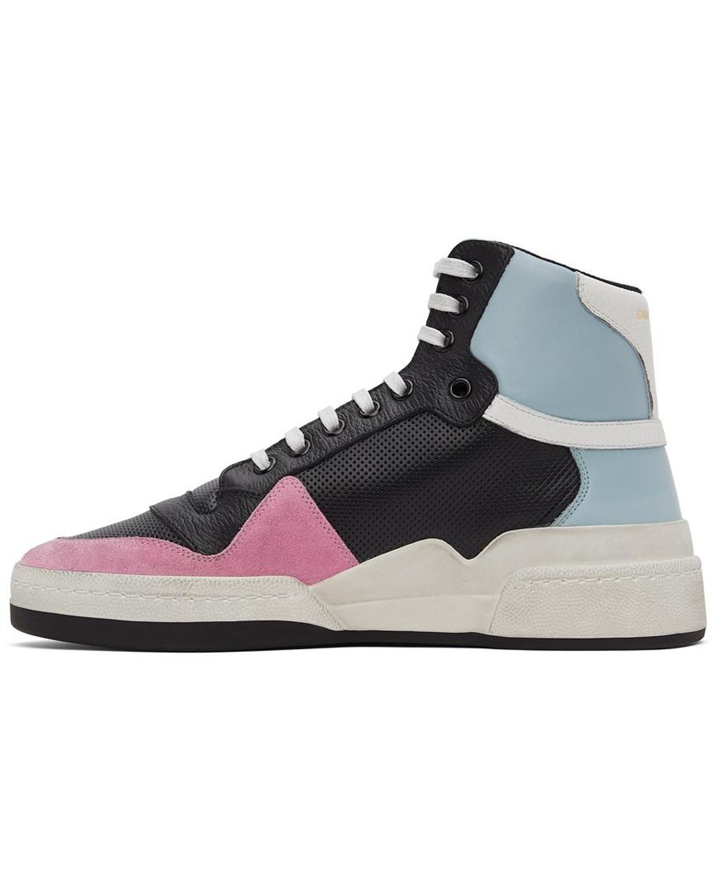Saint Laurent Leather Sl24 High-top Sneakers in Blue for Men 