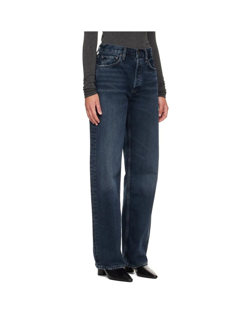 Agolde Blue Wide Leg Jeans