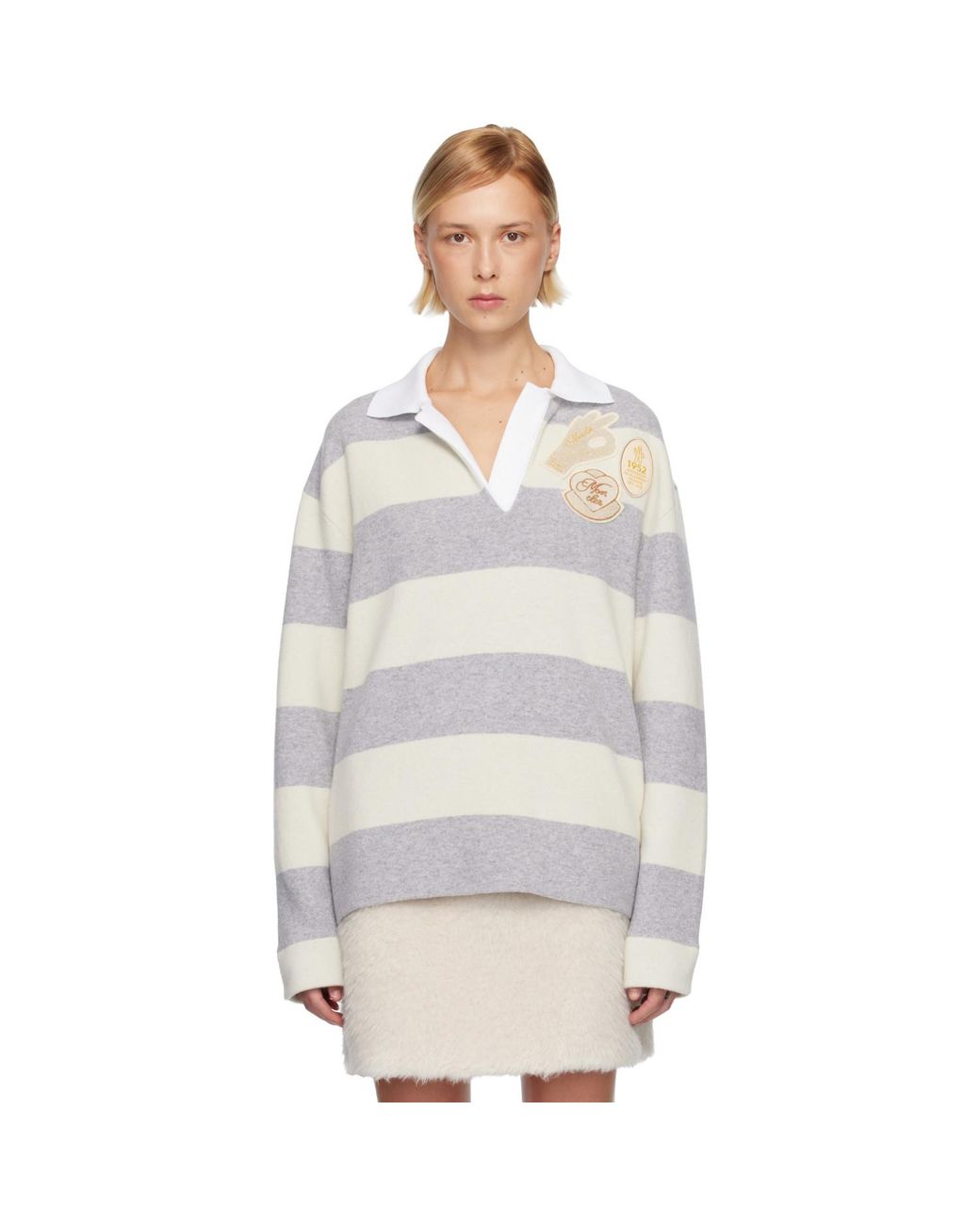 Moncler Multicolor Off- Long Sleeve Polo